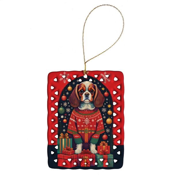 Cavalier Spaniel Holiday Christmas Porcelain Ornament DAC3065 product image at NuMercy