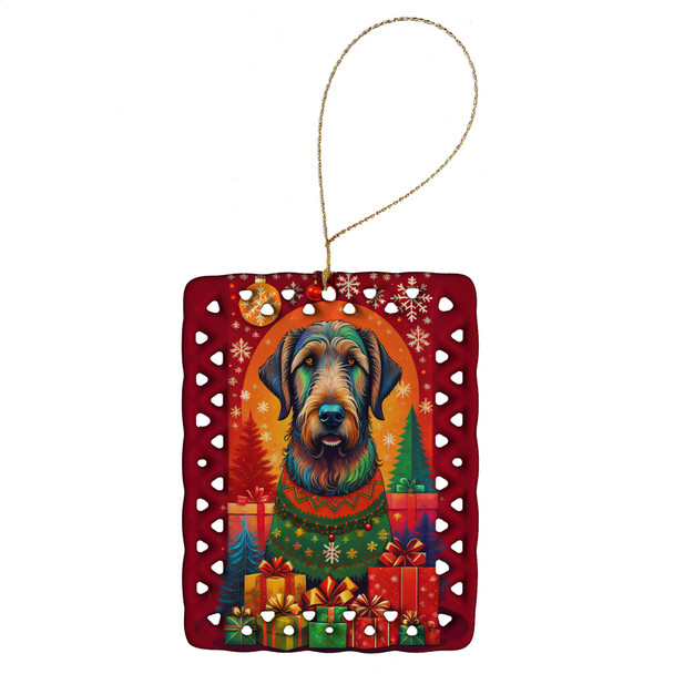 Irish Wolfhound Holiday Christmas Porcelain Ornament product image at NuMercy