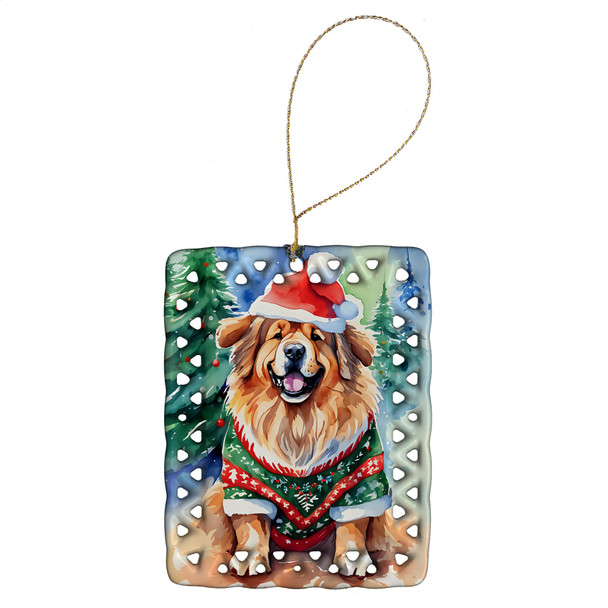 Tibetan Mastiff Christmas Porcelain Ornament DAC3669 product image at NuMercy