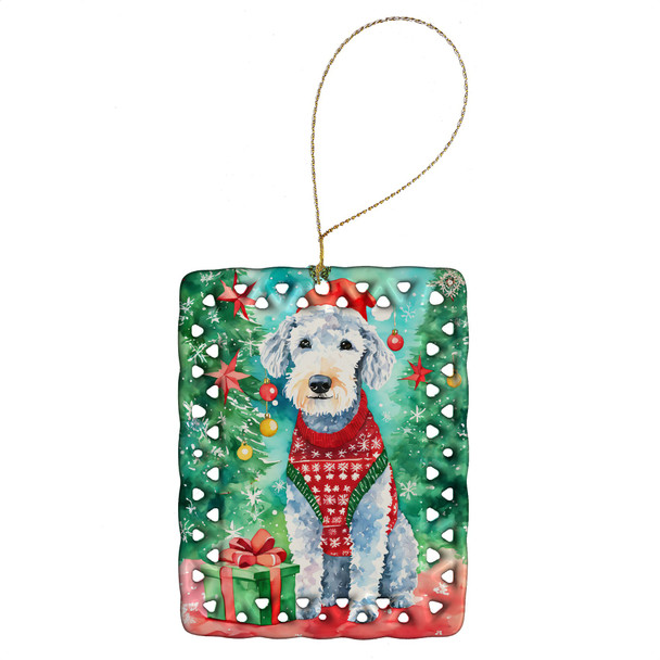 Bedlington Terrier Christmas Porcelain Ornament DAC3356 product image at NuMercy