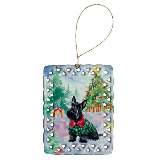 Scottish Terrier Christmas Porcelain Ornament DAC3633 product image at NuMercy