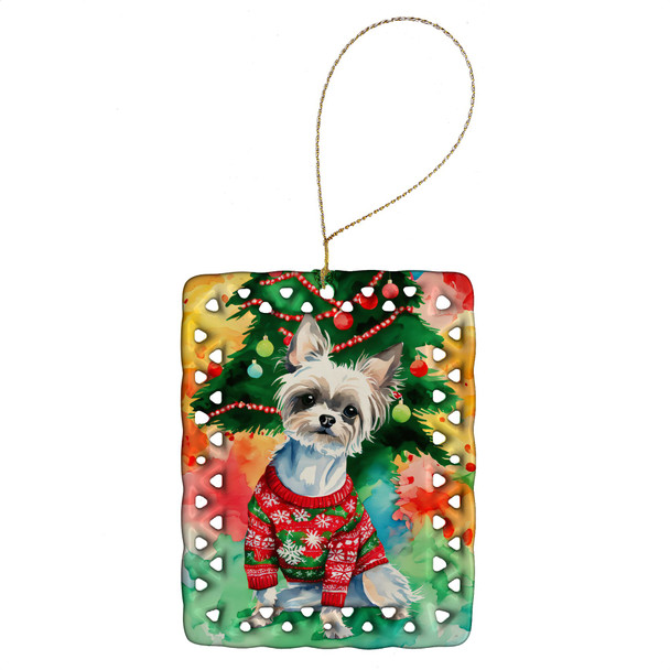 Chinese Crested Christmas Porcelain Ornament DAC3423 product image at NuMercy