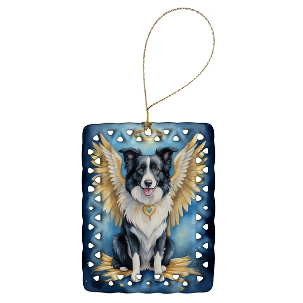 Border Collie My Angel Porcelain Christmas Ornament product image at NuMercy