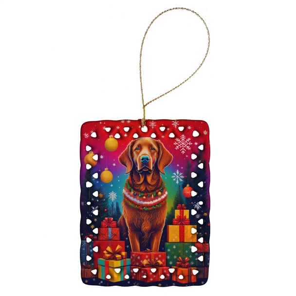 Chesapeake Bay Retriever Holiday Christmas Porcelain Ornament product image at NuMercy