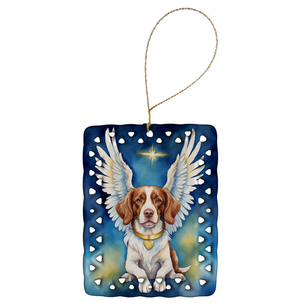 Brittany Spaniel My Angel Porcelain Christmas Ornament product image at NuMercy