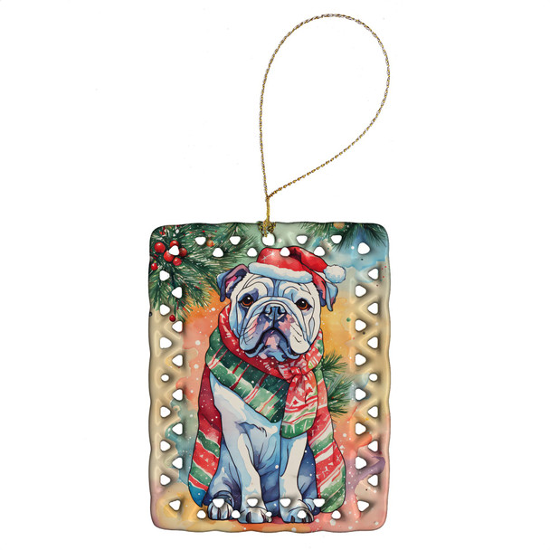 English Bulldog Christmas Porcelain Ornament DAC3446 product image at NuMercy