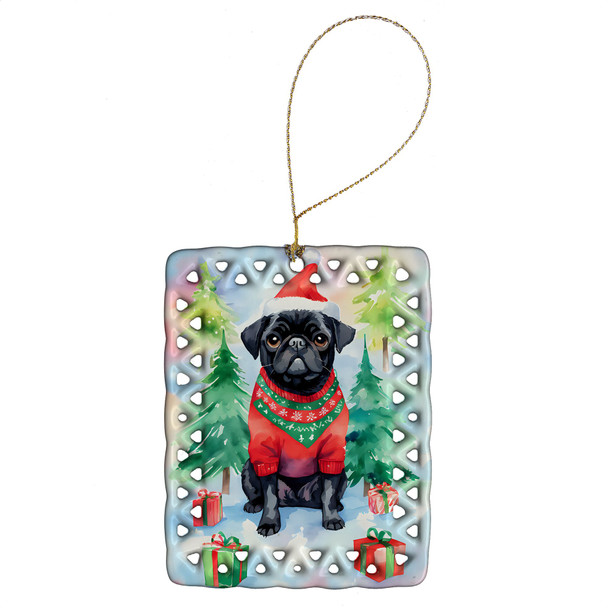 Pug Christmas Porcelain Ornament DAC3592 product image at NuMercy