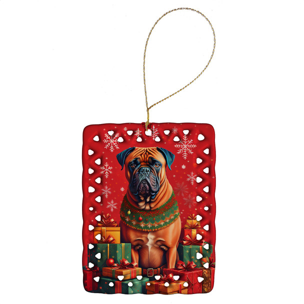 Bullmastiff Holiday Christmas Porcelain Ornament product image at NuMercy