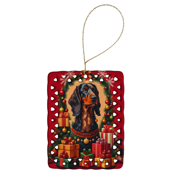 Gordon Setter Holiday Christmas Porcelain Ornament product image at NuMercy
