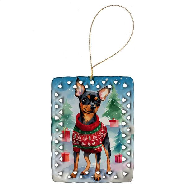 Miniature Pinscher Christmas Porcelain Ornament DAC3526 product image at NuMercy