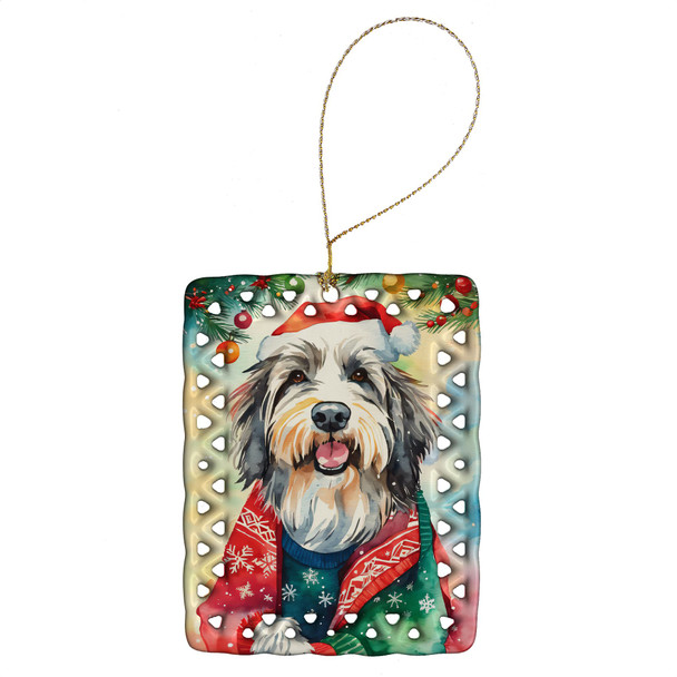 Bearded Collie Christmas Porcelain Ornament DAC3352 product image at NuMercy