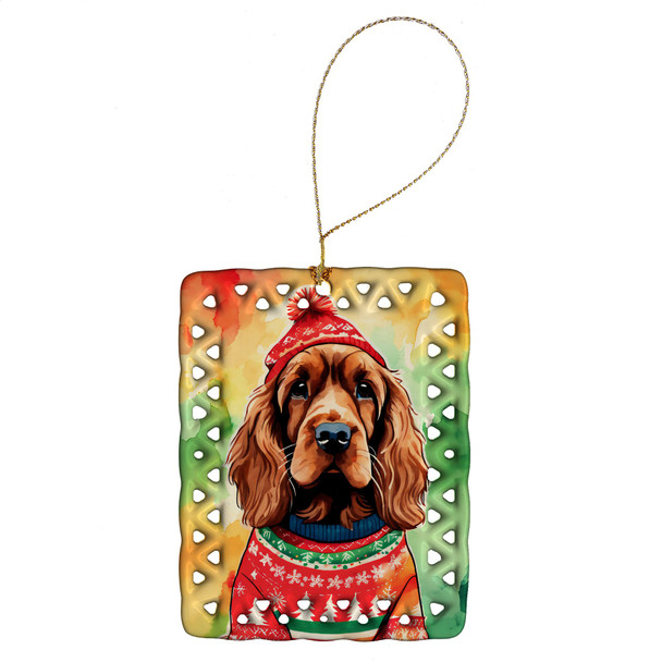 English Cocker Spaniel Christmas Porcelain Ornament DAC3450 product image at NuMercy
