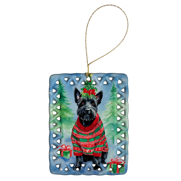 Scottish Terrier Christmas Porcelain Ornament DAC3635 product image at NuMercy