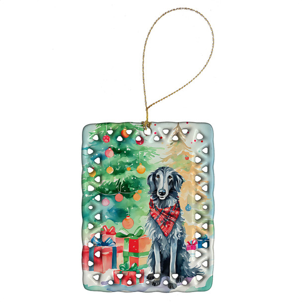 Scottish Deerhound Christmas Porcelain Ornament DAC3641 product image at NuMercy