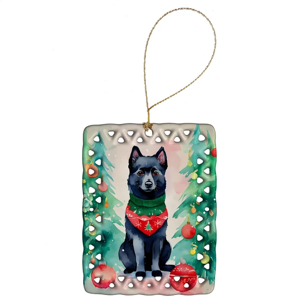 Schipperke Christmas Porcelain Ornament DAC3623 product image at NuMercy