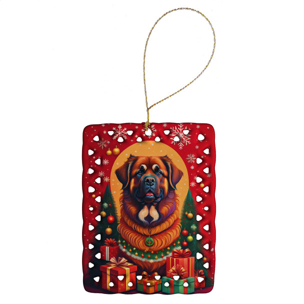 Leonberger Holiday Christmas Porcelain Ornament product image at NuMercy
