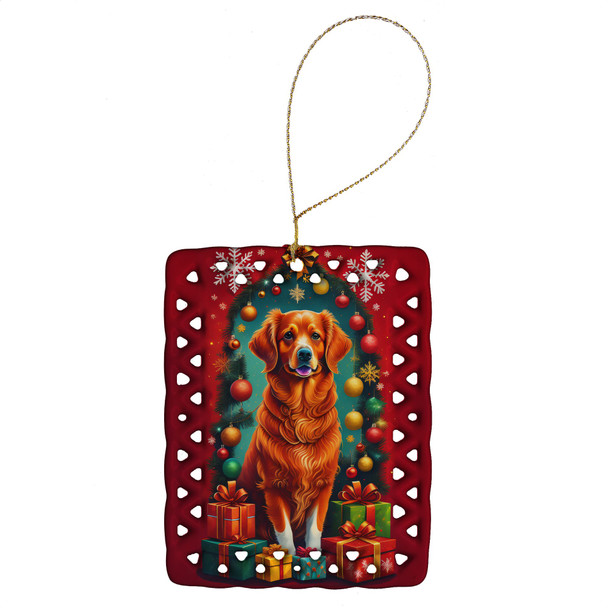 Nova Scotia Duck Toller Holiday Christmas Porcelain Ornament product image at NuMercy