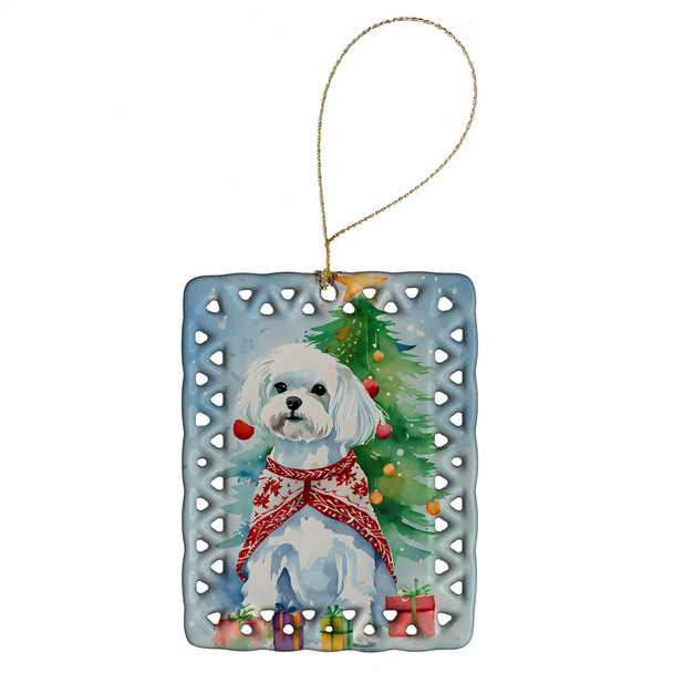 Maltese Christmas Porcelain Ornament DAC3519 product image at NuMercy