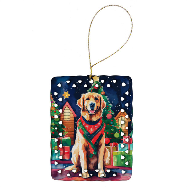 Golden Retriever Christmas Porcelain Ornament DAC3479 product image at NuMercy