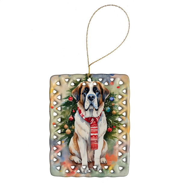 Saint Bernard Christmas Porcelain Ornament DAC3613 product image at NuMercy