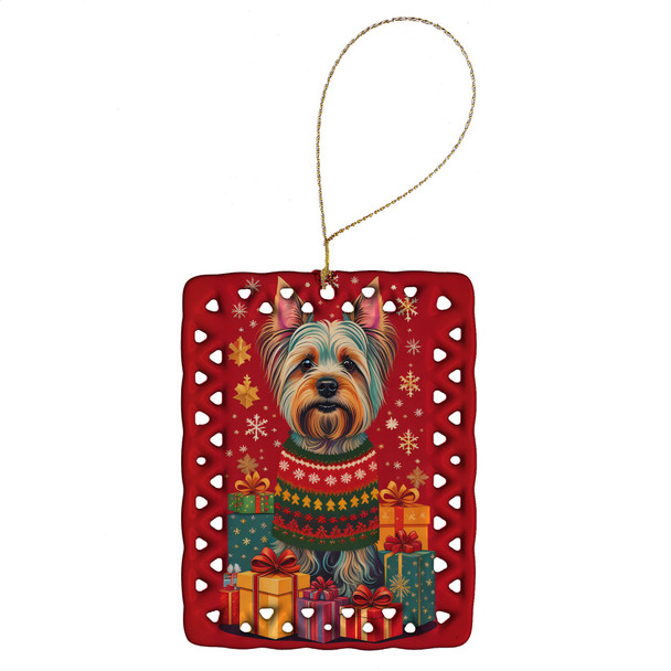 Silky Terrier Holiday Christmas Porcelain Ornament product image at NuMercy