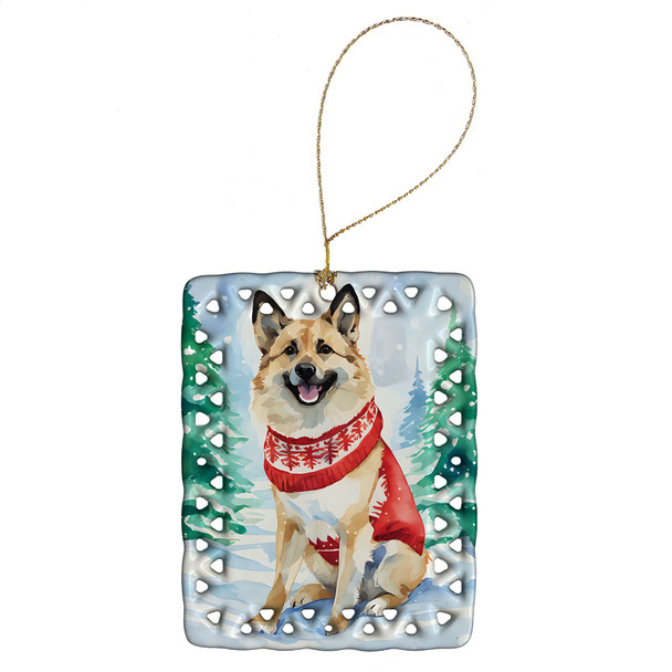 Norwegian Buhund Christmas Porcelain Ornament DAC3539 product image at NuMercy