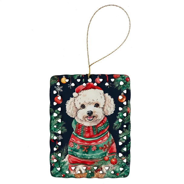 Poodle Christmas Porcelain Ornament DAC3580 product image at NuMercy