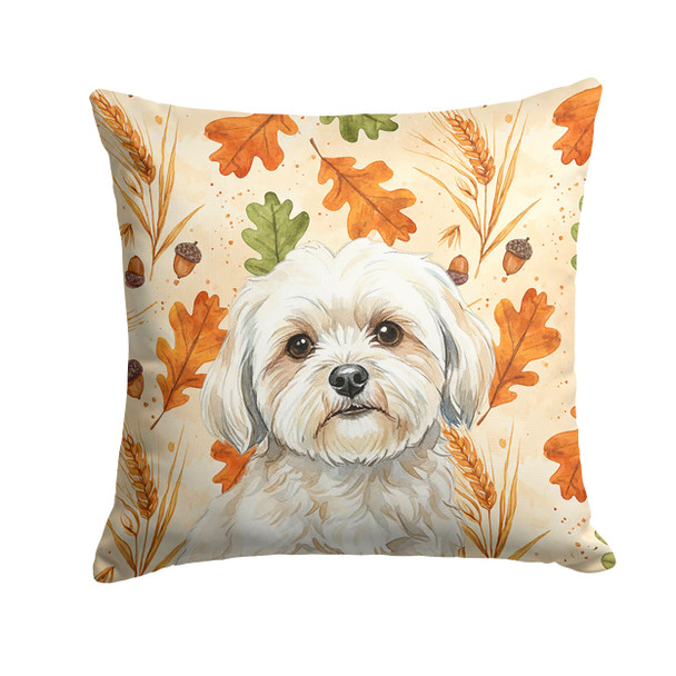 White Lhasa Apso Heirloom Fall Throw Pillow 14" x 14" product image at NuMercy
