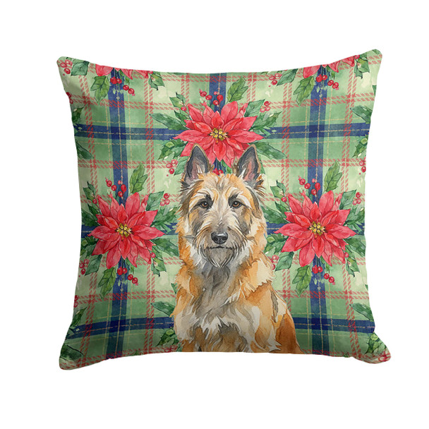 Belgian Laekenois Christmas Poinsettias Throw Pillow 14" x 14" product image at 