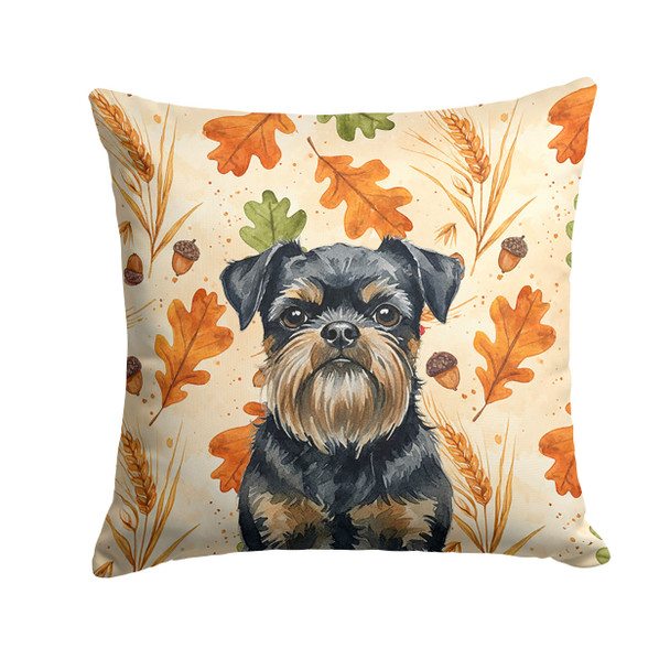 Black and Tan Brussels Griffon Heirloom Fall Throw Pillow 14" x 14" product image at 