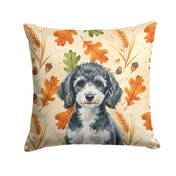 Miniature Parti Poodle Heirloom Fall Throw Pillow 14" x 14" product image at NuMercy
