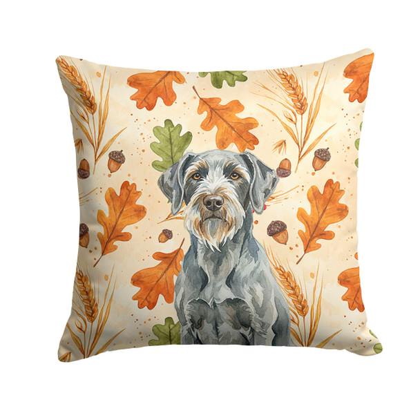 Steel Gray Wirehaired Pointing Griffon Heirloom Fall Throw Pillow 14" x 14" product image at NuMercy