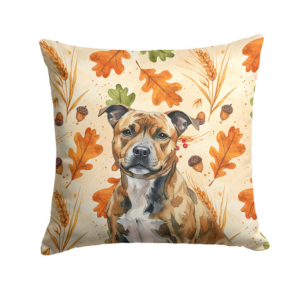 Brindle Staffordshire Bull Terrier Heirloom Fall Throw Pillow 14" x 14" product image at NuMercy