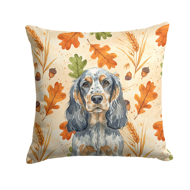 Blue Roan & Tan English Cocker Spaniel Heirloom Fall Throw Pillow 14" x 14" product image at NuMercy