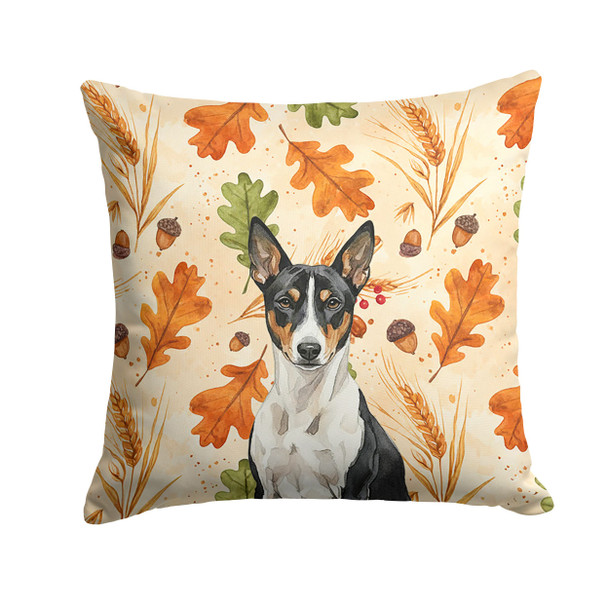 Black and White Basenji Heirloom Fall Throw Pillow 14" x 14" product image at NuMercy