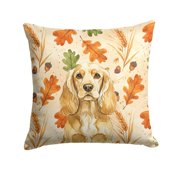Buff Cocker Spaniel Heirloom Fall Throw Pillow 14" x 14" product image at NuMercy