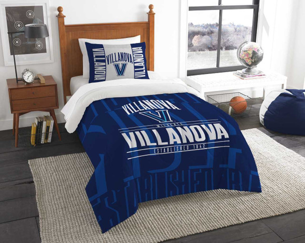 Villanova Wildcats Bedding Twin Comforter and Sham Set