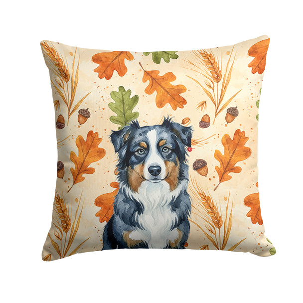 Black Australian Shepherd Heirloom Fall Throw Pillow 14" x 14" product image at NuMercy
