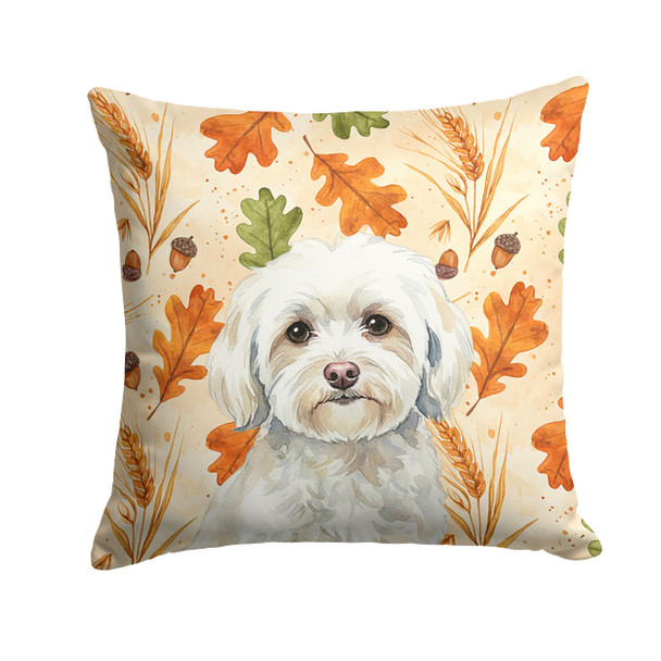 White Havanese Heirloom Fall Throw Pillow 14" x 14" product image at NuMercy