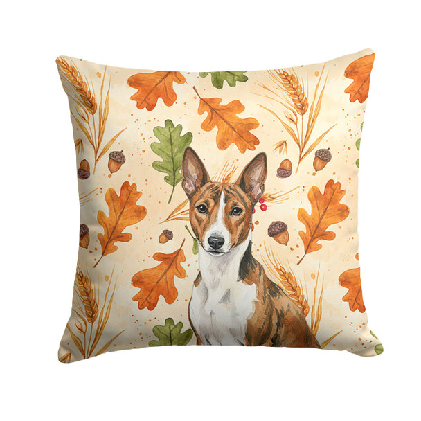 Brindle and White Basenji Heirloom Fall Throw Pillow 14" x 14" product image at NuMercy