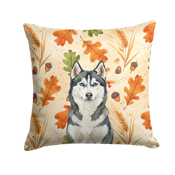 Siberian Husky Heirloom Fall Throw Pillow 14" x 14" product image at NuMercy