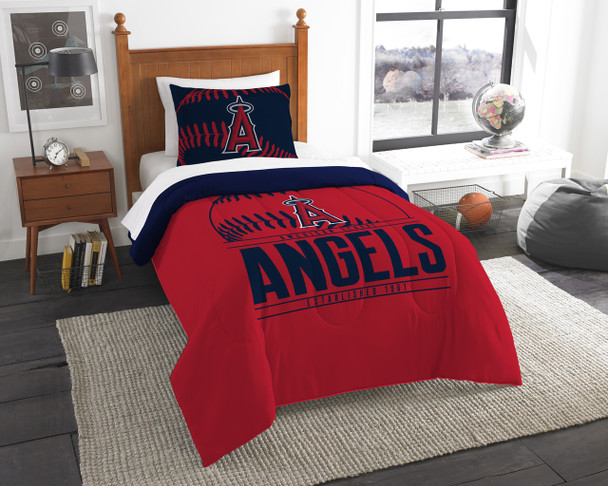 Los Angeles Angels MLB Bedding Twin Comforter and Sham Set