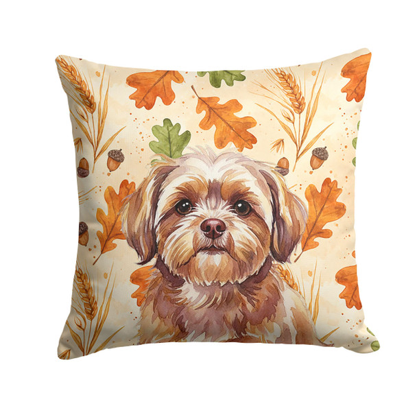 Liver Shih Tzu Heirloom Fall Throw Pillow 14" x 14" product image at NuMercy