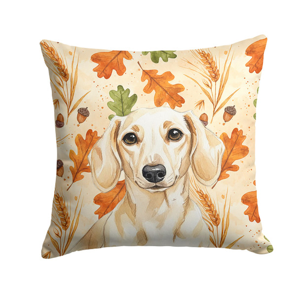 Cream Dachshund Heirloom Fall Throw Pillow 14" x 14" product image at 