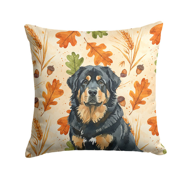 Black and Tan Tibetan Mastiff Heirloom Fall Throw Pillow 14" x 14" product image at NuMercy