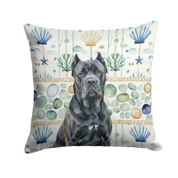 Cane Corso Coastal Sea Glass Throw Pillow 14" x 14" product image at NuMercy