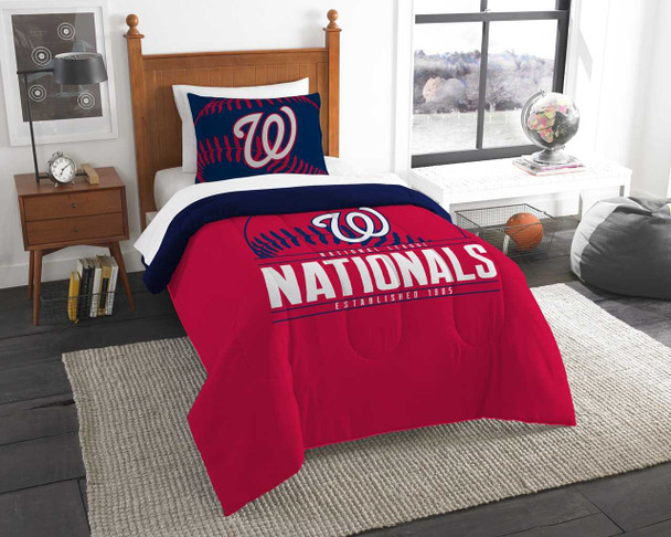 Washington Nationals MLB Bedding Twin Comforter and Sham Set