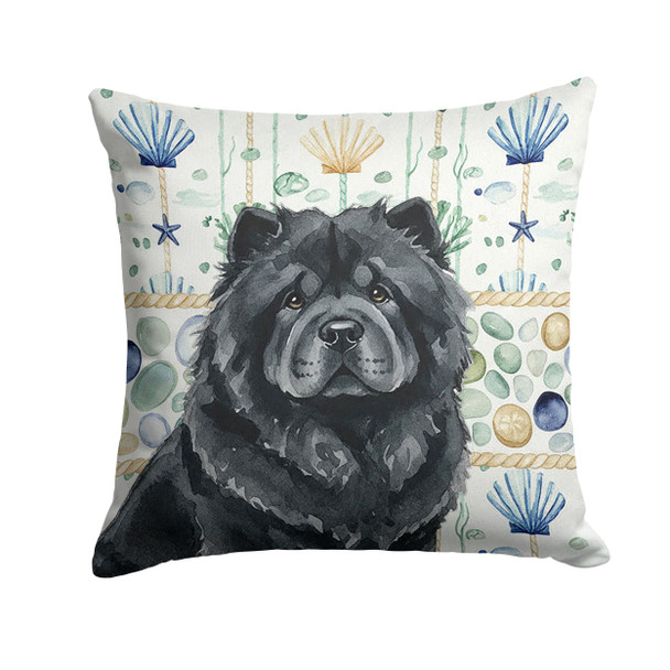 Black Chow Chow Coastal Sea Glass Throw Pillow 14" x 14" product image at NuMercy
