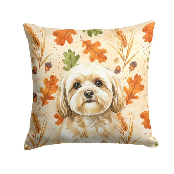 Cream Lhasa Apso Heirloom Fall Throw Pillow 14" x 14" product image at NuMercy