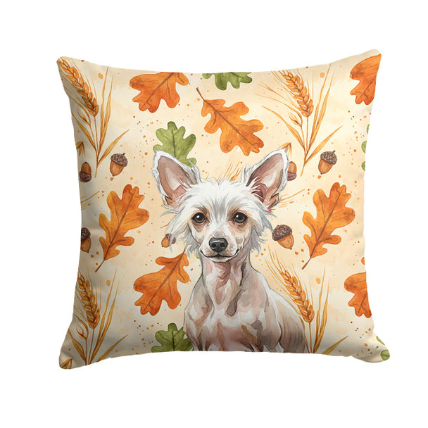 Hairless Chinese Crested Heirloom Fall Throw Pillow 14" x 14" product image at NuMercy